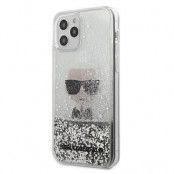 Karl Lagerfeld iPhone 12 & 12 Pro Skal Liquid Glitter - Silver