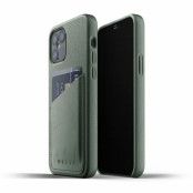 Mujjo Full Leather Wallet iPhone 12 & 12 Pro - Grön