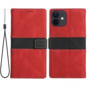 Splicing Design iPhone 12/12 Pro Plånboksfodral - Röd