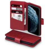 Terrapin | Äkta Läder Plånboksfodral iPhone 12 | 12 Pro - Röd