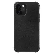 Black Rock Robust Skal Äkta Läder iPhone 12 / 12 Pro - Svart