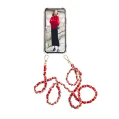 Boom iPhone 12 & 12 Pro skal med mobilhalsband- Chain Maroon
