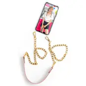 Boom iPhone 12 & 12 Pro skal med mobilhalsband- ChainStrap Pink