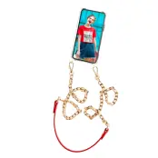 Boom iPhone 12 & 12 Pro skal med mobilhalsband- ChainStrap Red