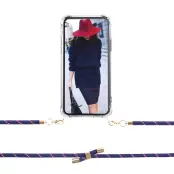Boom iPhone 12 & 12 Pro skal med mobilhalsband- RedBlue Stripes