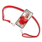 Boom iPhone 12 & 12 Pro skal med mobilhalsband- Strap Red