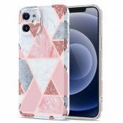 BOOM - Grid Skal iPhone 12 - Rosa Marmor