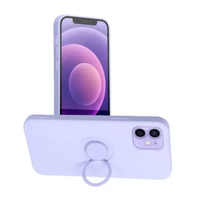 Forcell iPhone 12/12 Pro Skal Silikon Ring - Violett