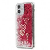Guess Skal iPhone 12 mini Glitter Charms - Raspberry
