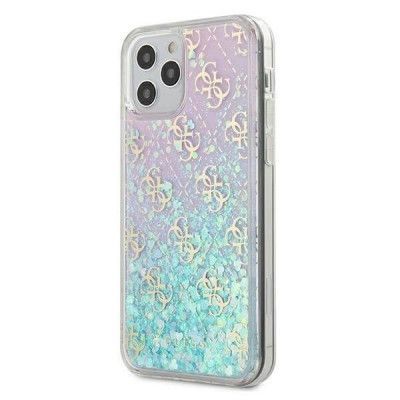 Guess Skal iPhone 12 & 12 Pro Gradient Liquid Glitter - Rosa