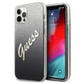 Guess Skal iPhone 12 & 12 Pro Glitter Gradient Script - Svart