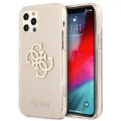GUESS Skal iPhone 12 & 12 Pro Glitter Logo - Guld