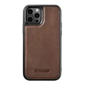 iCarer Läder Skal iPhone 12 / 12 Pro - Brun