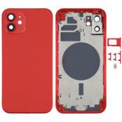 iPhone 12 Komplett Baksida i Glas med Ram - Röd