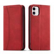 iPhone 12 Plånboksfodral Magnet Fancy - Röd