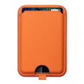 Magsafe Korthållare Magnetisk Kickstand PU-Läder - Orange