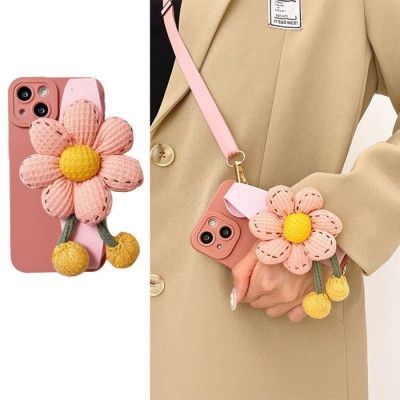 Pumpkin Handrem iPhone 12 Skal - Rosa