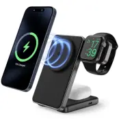Qi2 MagSafe Trådlös Laddare iPhone, Apple Watch, Airpods 15W