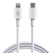 SiGN USB-C till Lightning kabel 2.1A, 0,25m - Vit