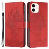 Tiger Flower Plånboksfodral till iPhone 12 & 12 Pro - Röd