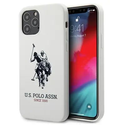 US Polo Silicone Collection Skal iPhone 12 / 12 Pro - Vit