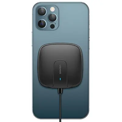 USAMS Induktionsladdare US-CD159 Magnetisk W1 15W iPhone 12 - Svart