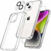 [3in1] BOOM iPhone 13 Mini Mobilskal, Härdat Glas, Kameralinsskydd - Clear