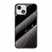 Anti-Scratch Härdat Glas Skärmskydd skal iPhone 13 mini - Svart Marble