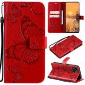 Fjärilar Plånboksfodral iPhone 13 Mini - Röd