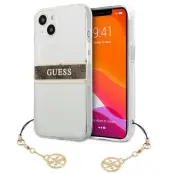 Guess Mobilskal till iPhone 13 mini MagSafe 4G Brown Strap Charm