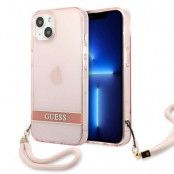 Guess iPhone 13 mini Skal Translucent Stap - Rosa