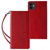 iPhone 13 mini Plånboksfodral Magnet Strap - Röd