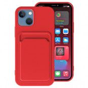 iPhone 13 Mini Skal med Kortfack - Röd
