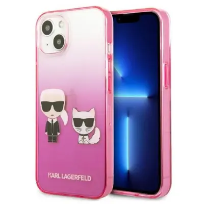 Karl Lagerfeld iPhone 13 mini Skal Gradient Ikonik Karl&Choupette - Rosa