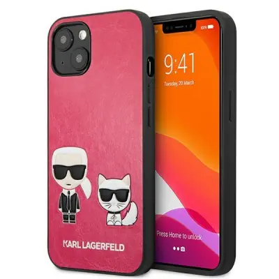 Karl Lagerfeld iPhone 13 Mini Skal Ikonik Karl&Choupette - Fuchsia