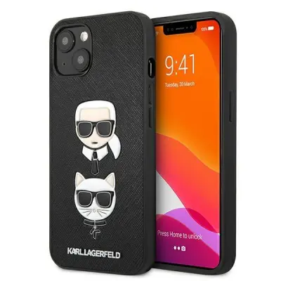 Karl Lagerfeld iPhone 13 Mini Skal Saffiano Karl&Choupette - Svart