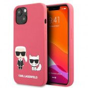 Karl Lagerfeld Silicone Karl & Choupette Skal iPhone 13 mini - Rosa