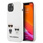 Karl Lagerfeld Silicone Karl & Choupette Skal iPhone 13 Mini - Vit