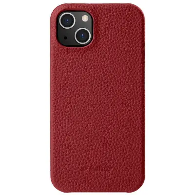 MELKCO Mobilskal till iPhone 13 mini Äkta Läder PC Röd