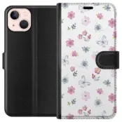 Plånboksfodral till Apple iPhone 13 mini med Blommor och fjärillar