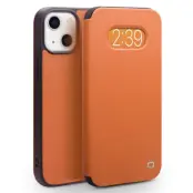 QIALINO iPhone 13 Mini Fodral Äkta Läder Cowhide - Brun