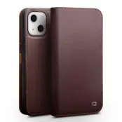 Qialino iPhone 13 Mini Plånboksfodral Cowhide Äkta Läder