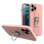 Ring Silicone Finger Grip Skal iPhone 13 Mini - Rosa