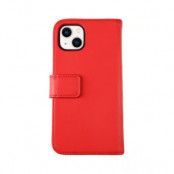 iPhone 13 Mini Plånboksfodral i Äkta Läder - Röd