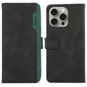 ABEEL iPhone 13 Pro Max Plånboksfodral med RFID-Skydd Konstläder Svart