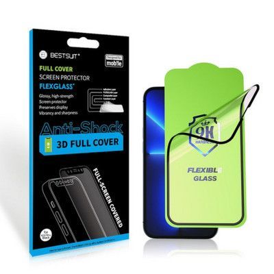 Bestsuit 5D Flexibel Hybrid Glas iPhone 13 Pro Max - Svart