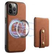 DENIOR D14 iPhone 13 Pro Max Magnetiskt Fodral Konstläder Brun