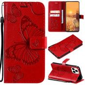 Fjärilar Plånboksfodral iPhone 13 Pro Max - Röd