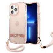 Guess iPhone 13 Pro Max Skal Translucent Stap - Rosa