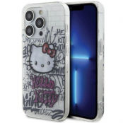 Hello Kitty iPhone 13 Pro Max Mobilskal Bricks Graffiti - Vit